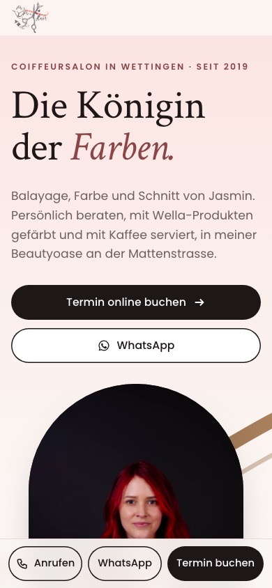 Website-Konzept für Purpur Hair, Coiffeursalon in Wettingen